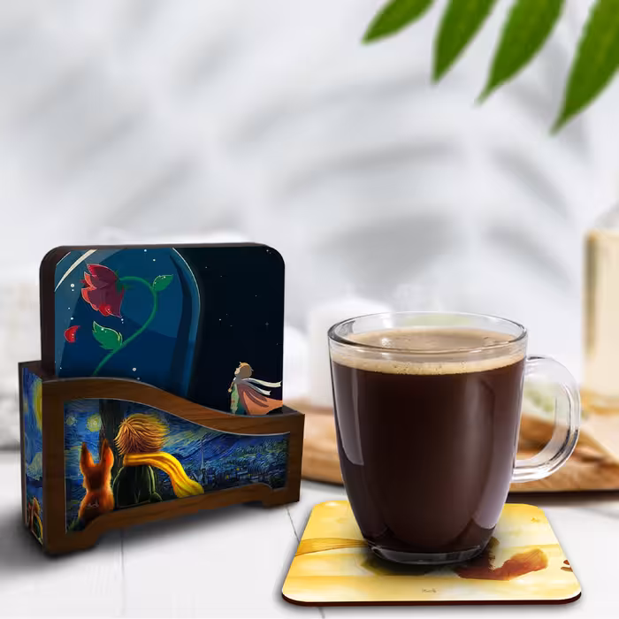 زیر لیوانی لوکسینو مدل شازده کوچولو کد Shahrad_19 مجموعه 6 عددی