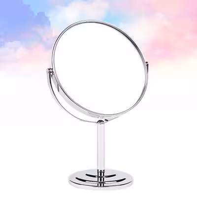 آینه رومیزی مدل استیل پایه دار کد circle_2