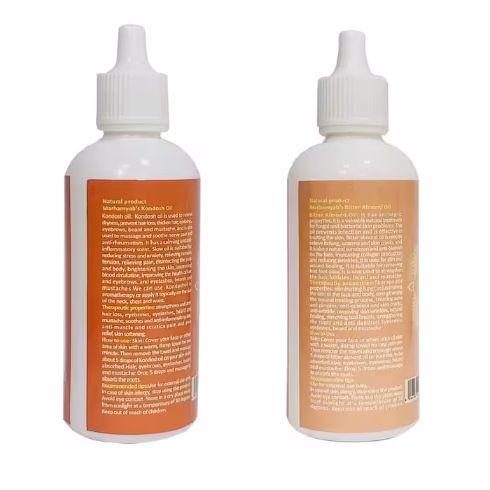 روغن تقویت کننده مو ، مژه و ابرو مرهم یاب مدل بادام تلخ و کندش حجم 80 میلی لیتر مجموعه 2 عددی 