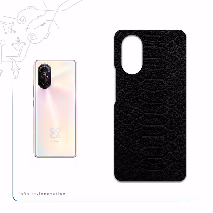 برچسب پوششی ماهوت مدل Black-Snake-Leather مناسب برای گوشی موبایل هوآوی Nova 8