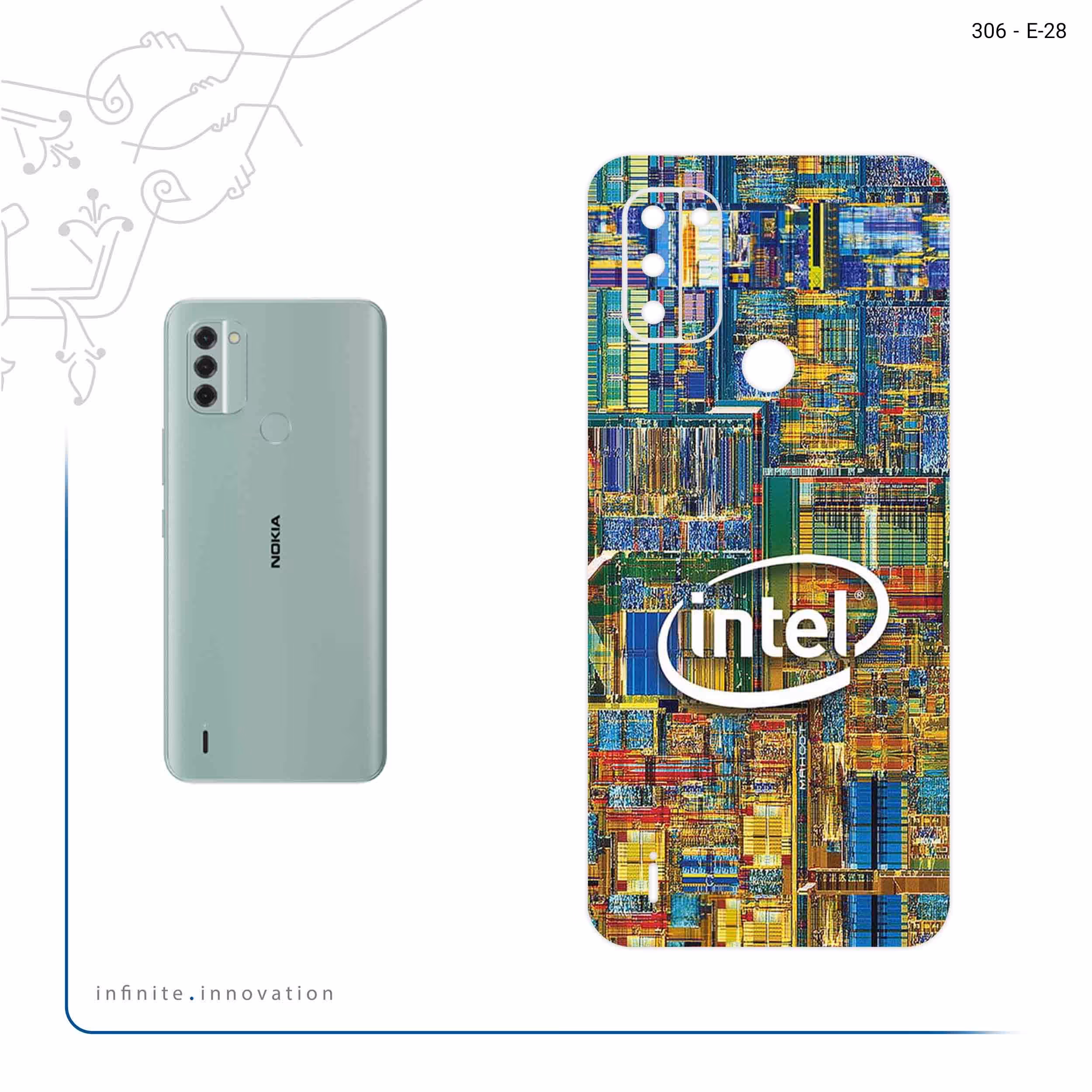 برچسب پوششی ماهوت مدل Intel مناسب برای گوشی موبایل نوکیا C31