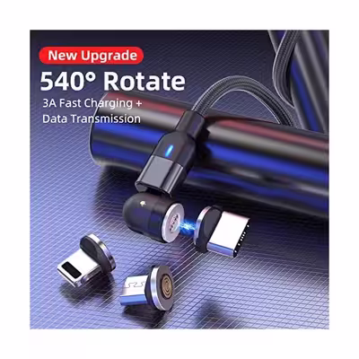کابل تبدیل USB به MicroUSB/USB-C/لایتنینگ مدل 3:1 Magnetic طول 1 متر