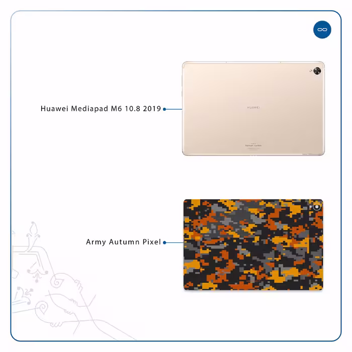 برچسب پوششی ماهوت مدل Army-Autumn-pixel مناسب برای تبلت هوآوی Mediapad M6 10.8 2019
