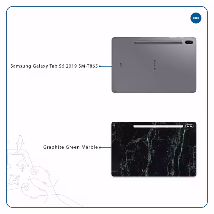 برچسب پوششی ماهوت مدل Graphite-Green-Marble مناسب برای تبلت سامسونگ Galaxy Tab S6 2019 SM-T865