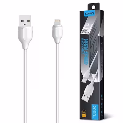 کابل تبدیل USB به لایتنینگ الدینیو مدل LS372 طول 2 متر