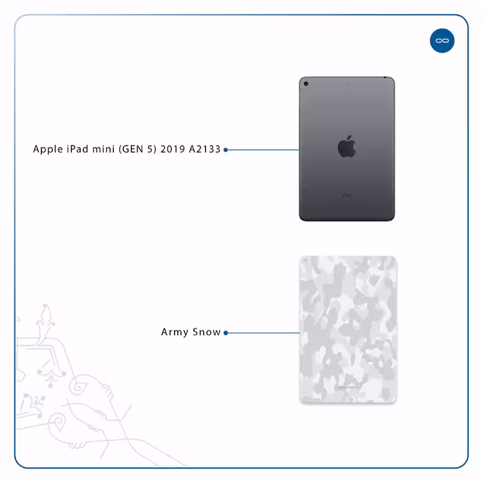 برچسب پوششی ماهوت مدل Army-Snow مناسب برای تبلت اپل iPad mini (GEN 5) 2019 A2133