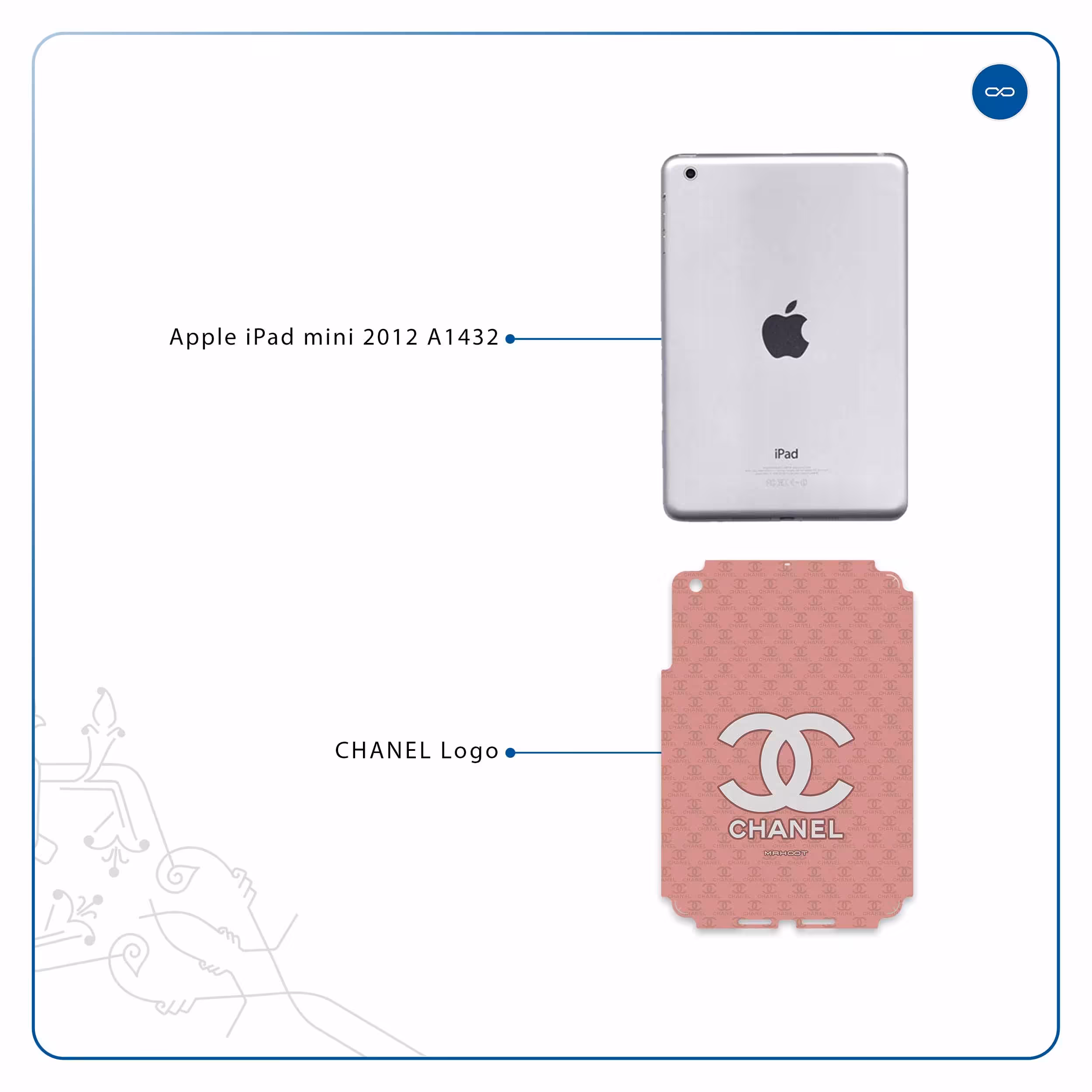 برچسب پوششی ماهوت مدل CHANEL-Logo مناسب برای تبلت اپل iPad mini 2012 A1432