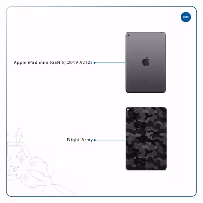برچسب پوششی ماهوت مدل Night-Army مناسب برای تبلت اپل iPad mini (GEN 5) 2019 A2125