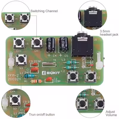 کیت الکترونیکی رادیو اف ام مدل DIY YFM-2