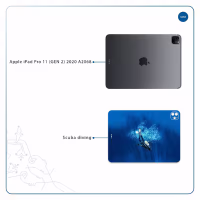 برچسب پوششی ماهوت مدل Scuba Diving مناسب برای تبلت اپل iPad Pro 11 (GEN 2) 2020 A2068