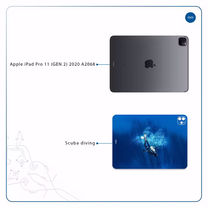 برچسب پوششی ماهوت مدل Scuba Diving مناسب برای تبلت اپل iPad Pro 11 (GEN 2) 2020 A2068