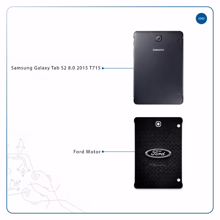 برچسب پوششی ماهوت مدل Ford Motor مناسب برای تبلت سامسونگ Galaxy Tab S2 8.0 2015 T715