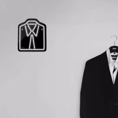 چراغ دیواری نئون دیزاین طرح Men-Clothes-BL_WHT
