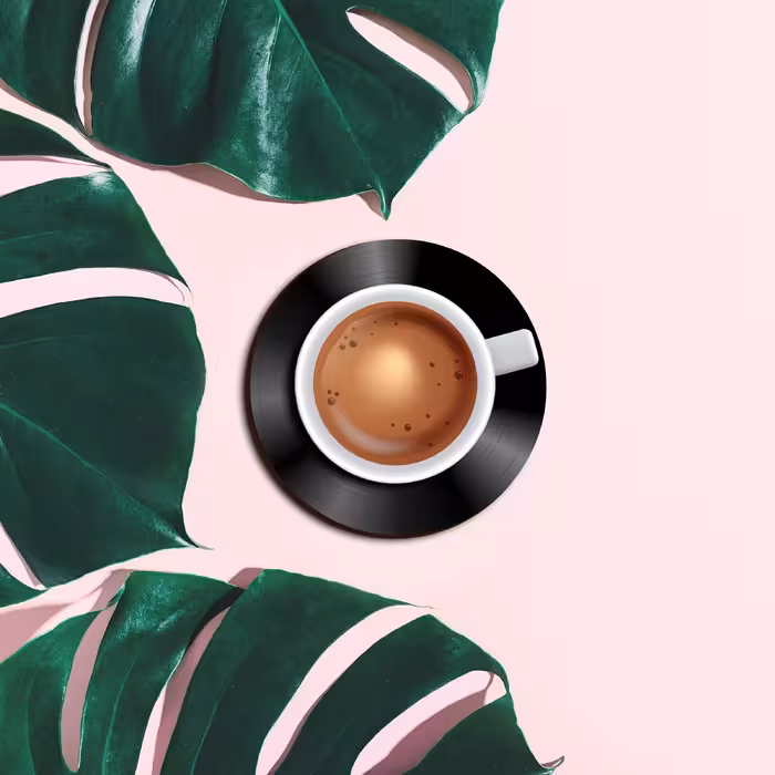 زیر لیوانی مدل صفحه گرامافون طرح موزیک مجموعه 6 عددی