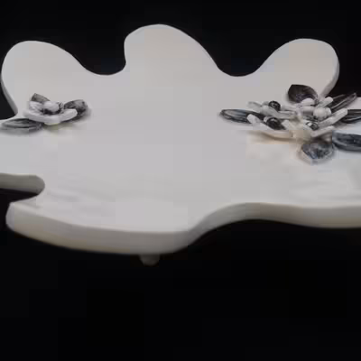 شیرینی خوری سرامیکی هیوا طرح گل یخ کد 10980700