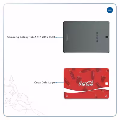 برچسب پوششی ماهوت مدل Coca-Cola-Logo مناسب برای تبلت سامسونگ Galaxy Tab A 9.7 2015 T550