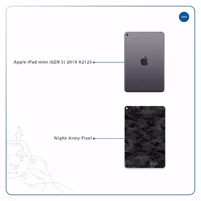 برچسب پوششی ماهوت مدل Night-Army-Pixel مناسب برای تبلت اپل iPad mini (GEN 5) 2019 A2125
