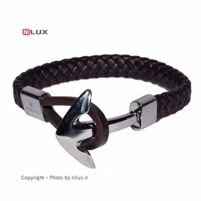 دستبند چرم طبیعی مدل Rolex مدل لنگری