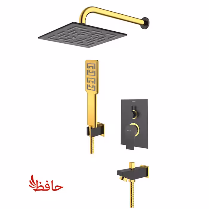 شیر حمام توکار شودر مدل رومر پلاس مشکی طلایی تیپ 4 BRASS