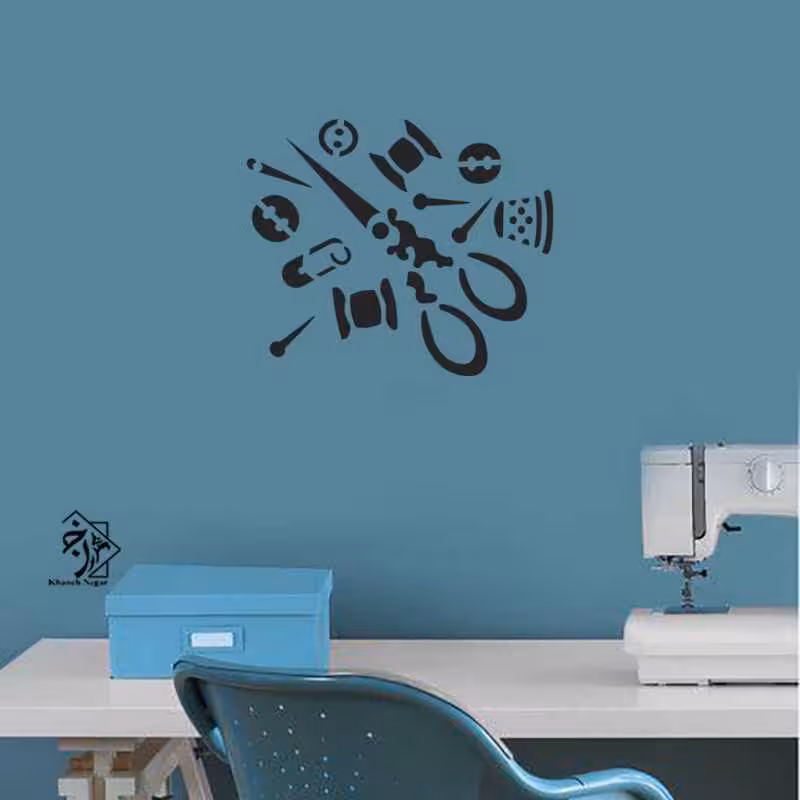 شابلون طرح وسایل خیاطی کد 754