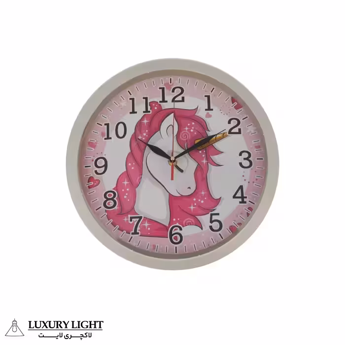 ساعت دیواری کودک مدل اسب تک شاخ