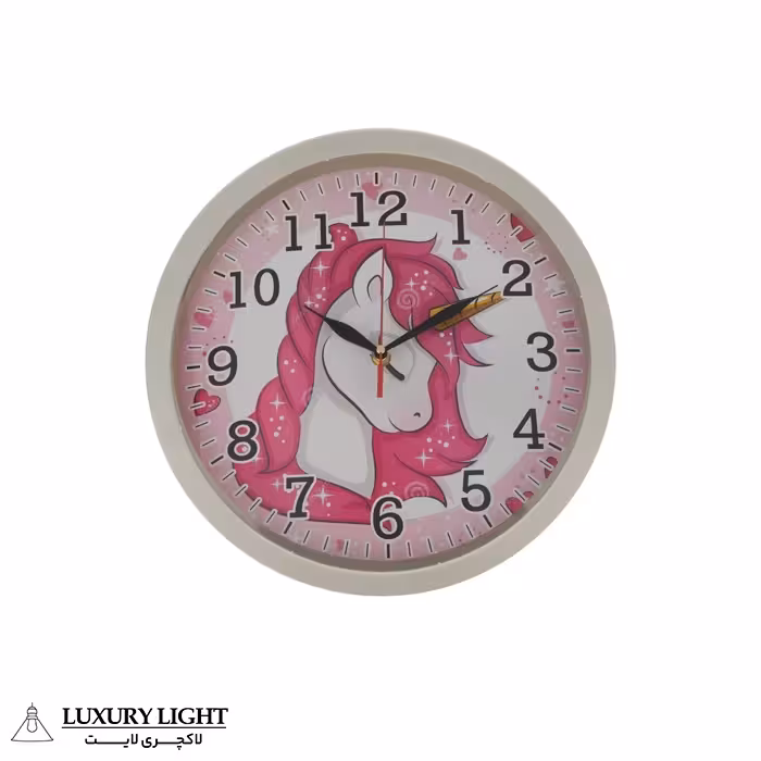 ساعت دیواری کودک مدل اسب تک شاخ