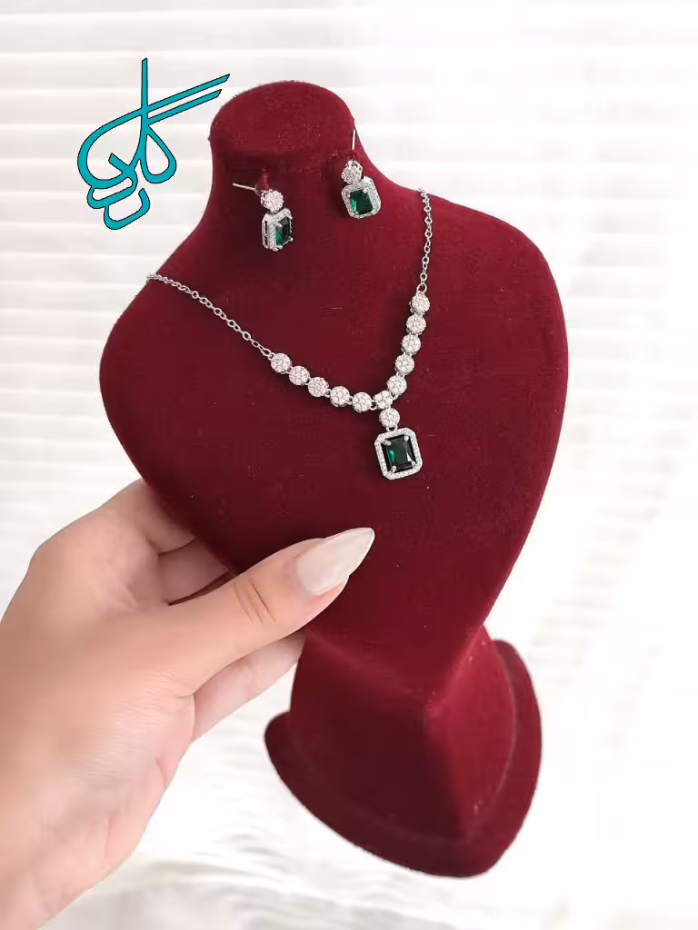 خرید نیمست جواهری بدلیجات کیفیت عالی نگین بزرگ سبز رنگ ثابت کد 1715558 - ردگل