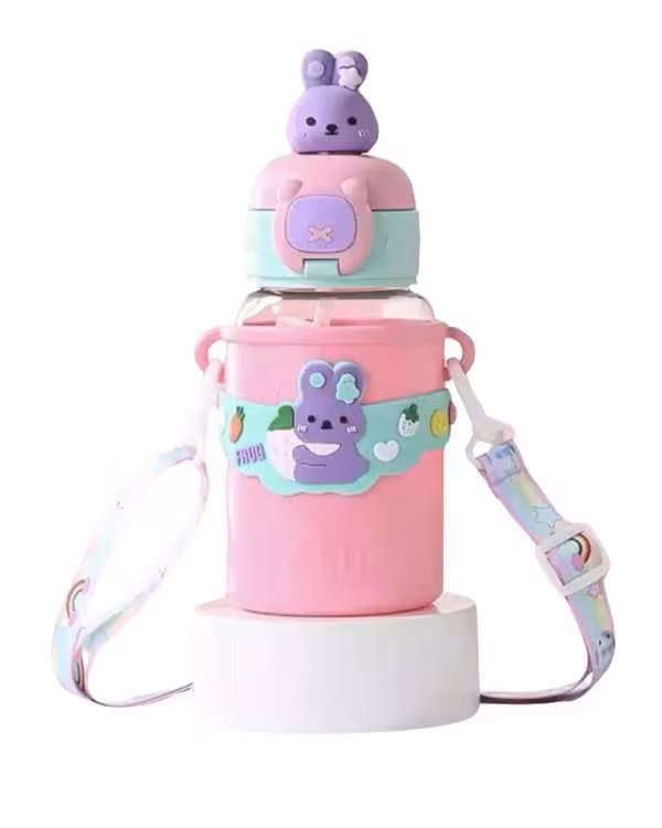 قمقمه عروسکی صورتی مدل فرندز حجم 600 میلی لیتر