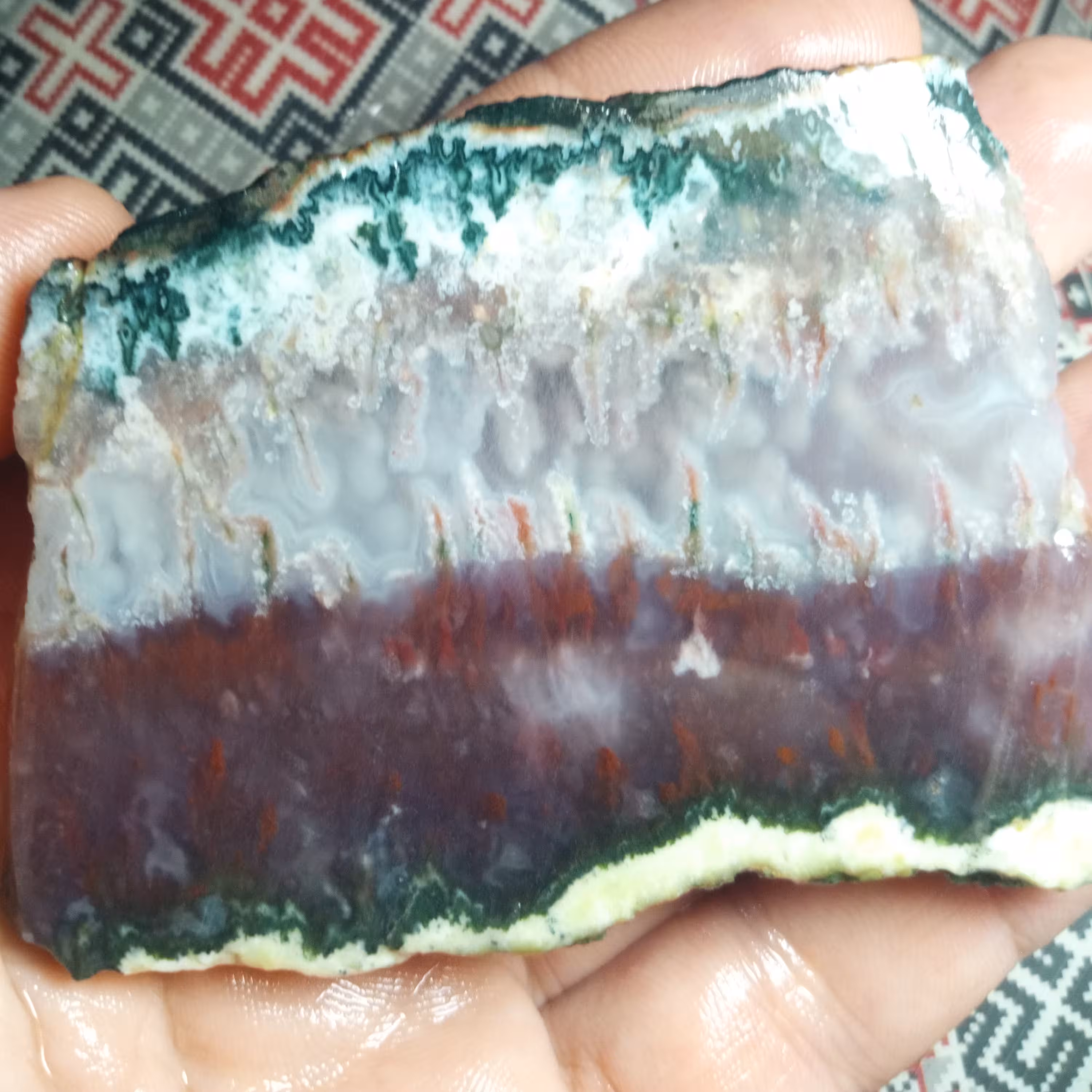 اسلب عقیق شجر  منظره گل قرمز(کد0082)