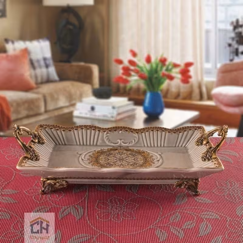 شیرینی خوری دکوری پایه زینک گلدکیش مدل GK7195-3