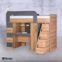 تخت خواب مدل مهتا به همراه دراور، کمد و میز تحریر