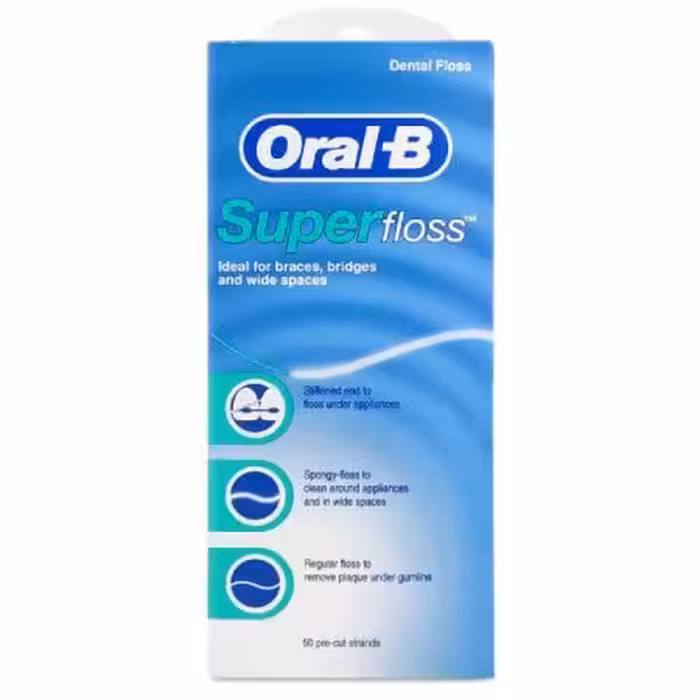 نخ دندان اورال بی مدل Super Floss بسته 50 عددی