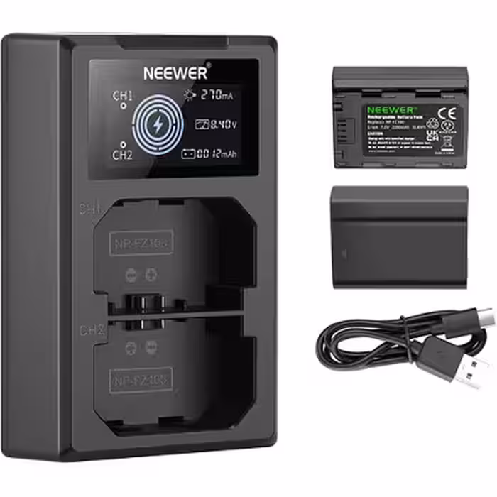 شارژر دوبل نیور Neewer NP-FZ100 Dual Charger   دو باتری NP-FZ100