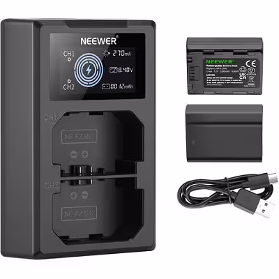 شارژر دوبل نیور Neewer NP-FZ100 Dual Charger   دو باتری NP-FZ100