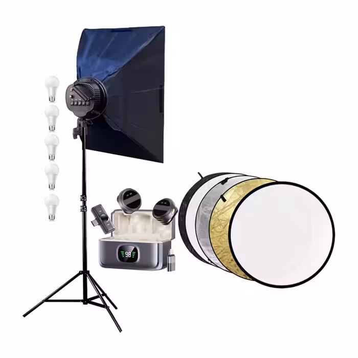 کیت نورپردازی با ساقت باکس 5 لامپ و رفلکتور B-kit13