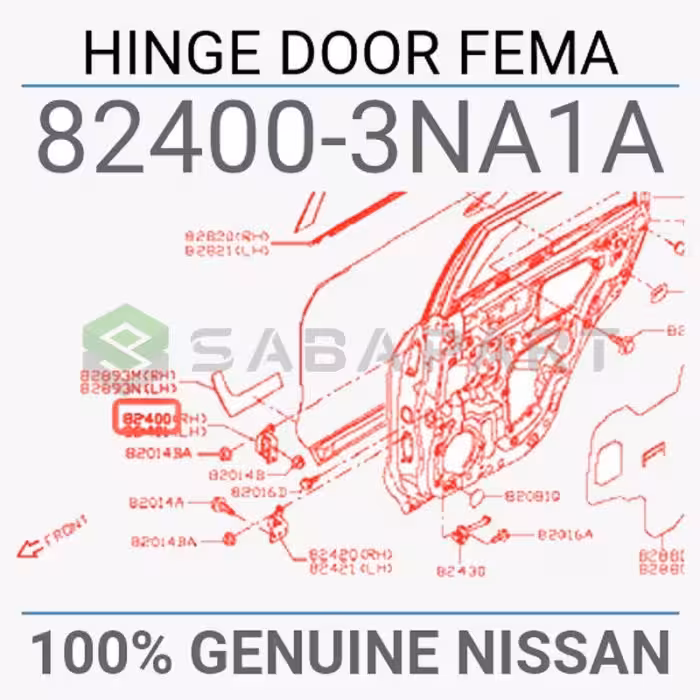 لولای درب نیسان ایکس تریل – عقب سمت راست – محصول اصلی