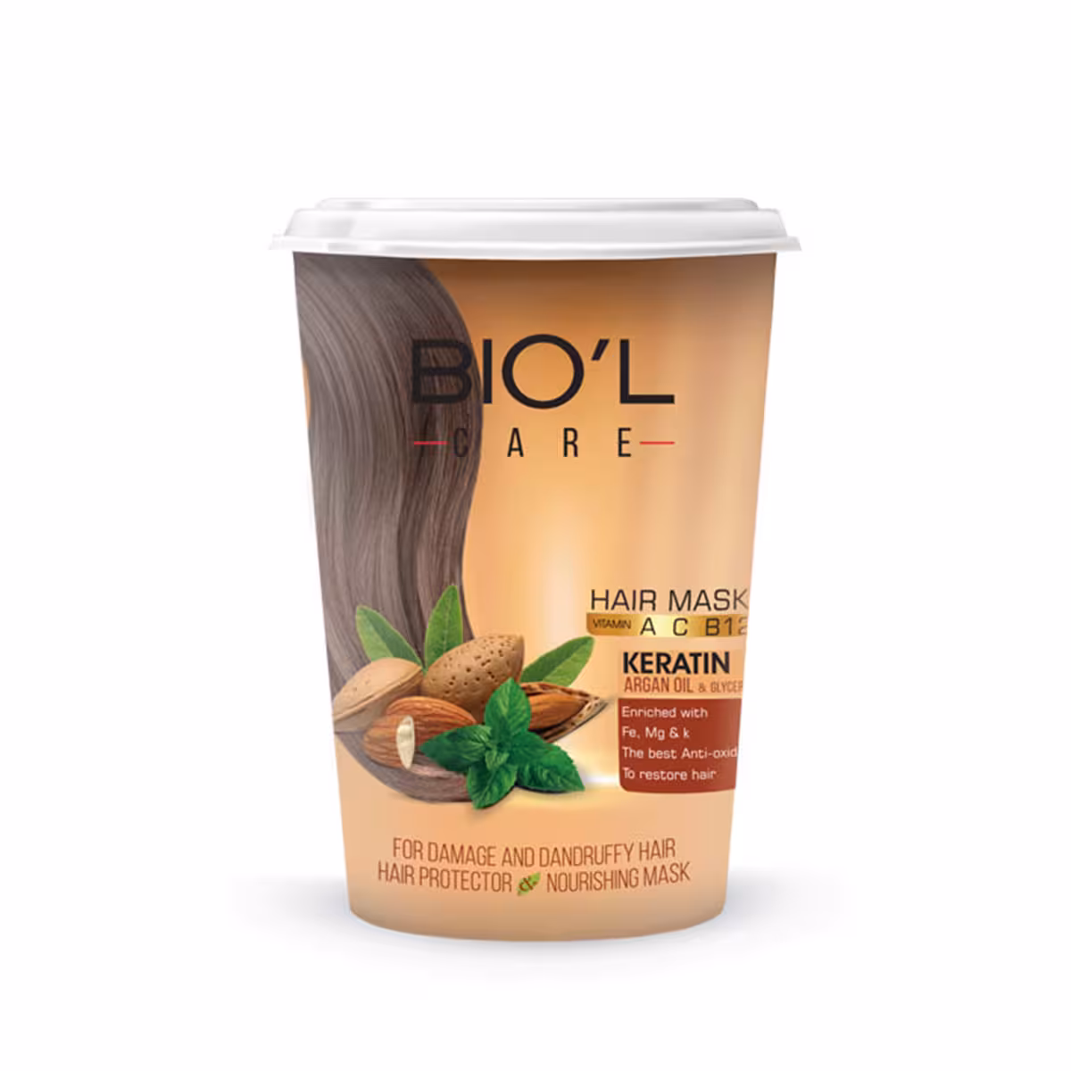 ماسک مو بیول سری Vitality مدل Almonds and mint حجم 500 میلی لیتر بیول – Biol