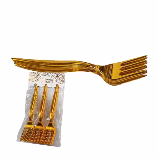 چنگال متالایز طلایی 12 عددی