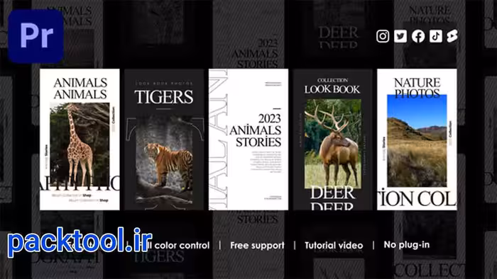 پروژه پریمیر استوری های حیات وحش اینستاگرام Instagram wildlife stories - پک تول