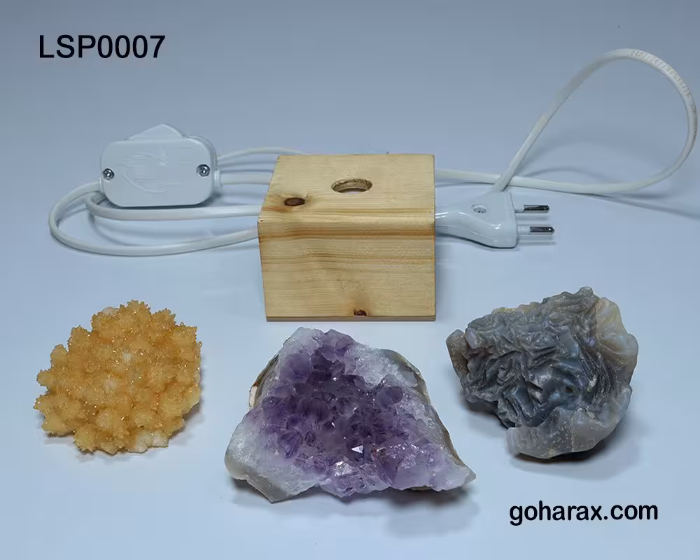 چراغ یوگا سنگ های آمیتیست عقیق کلسیت