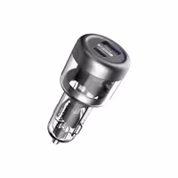 شارژر فندکی شفاف 35 وات پاورولوژی مدل Powerology 35W Transparent Car Charger A C Port version PCCSR017