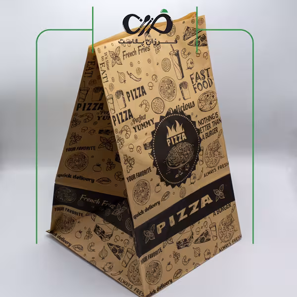 پاکت پیتزا کاغذ کرافت 24×24 (تک نفره) چاپ دار (300عددی)