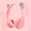 هدفون وایرلس RGB طرح گربه مدل P47M رنگ صورتی