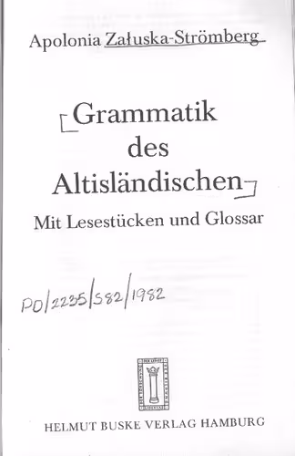 خرید و دانلود نسخه کامل کتاب Grammatik des Altisländischen mit Lesestücken und Glossar