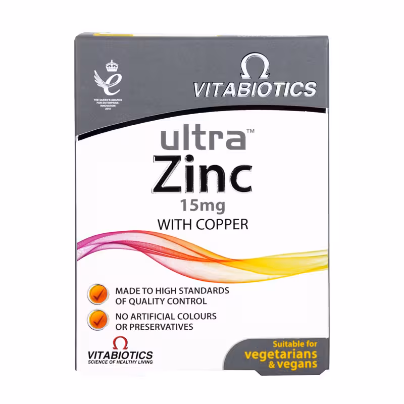 قرص اولترا زینک 15 میلی گرم ویتابیوتیکس 60 عدد | Vitabiotics Ultra Zinc 15 mg