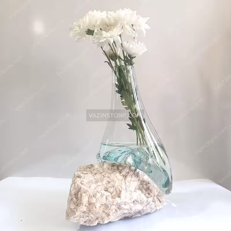 گلدان سنگ و شیشه