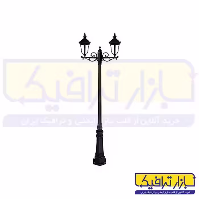 چراغ ایستاده پارکی دو شاخه لاله
