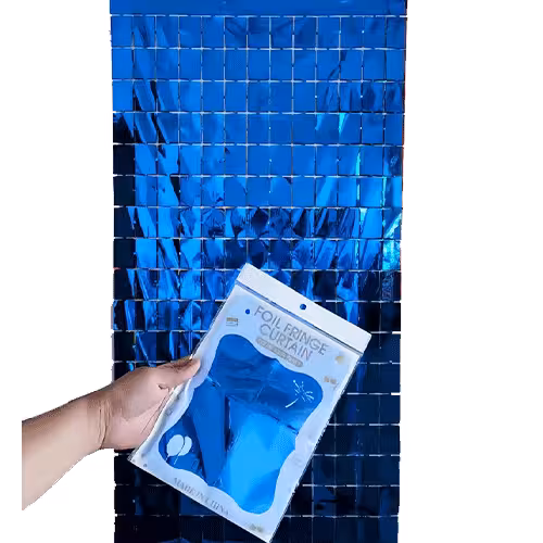 پرده متالایز دیسکویی آبی