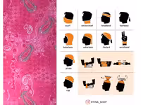 دستمال سر کوهنوردی مدل ترمه صورتی