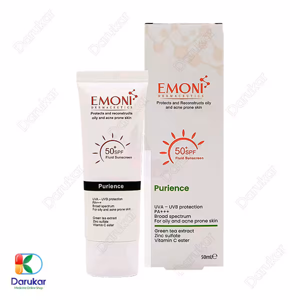 فلوئید ضد آفتاب پوست چرب امونی SPF50 حجم 50 میلی لیتر
